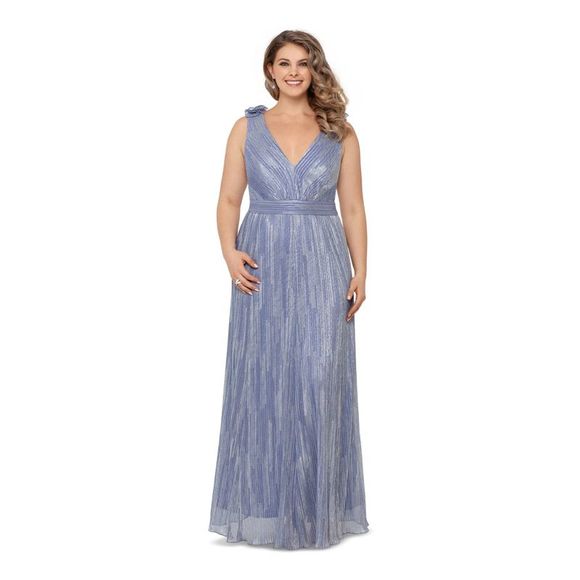 XSCAPE Womens Light Blue Ruffled Sleeveless Strapless Short Party Hi-Lo Dress